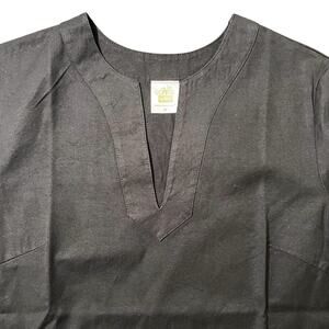 NEW Jonano Sonia Tunic Top Notch Neck Bamboo Organic Cotton Blend Black Size XS